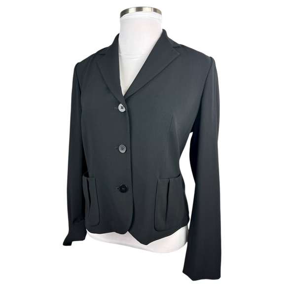 Talbots Black Career Blazer Size 14 Button Business Work Professional Classic - Picture 6 of 12
